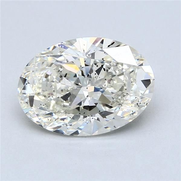 3.21ct J SI2 Rare Carat Ideal Cut Oval Diamond
