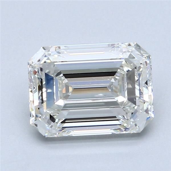 3.08ct H SI1 Rare Carat Ideal Cut Emerald Diamond