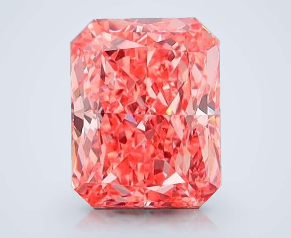 1.38 Ct. Fancy Vivid Pink Radiant Lab Diamond