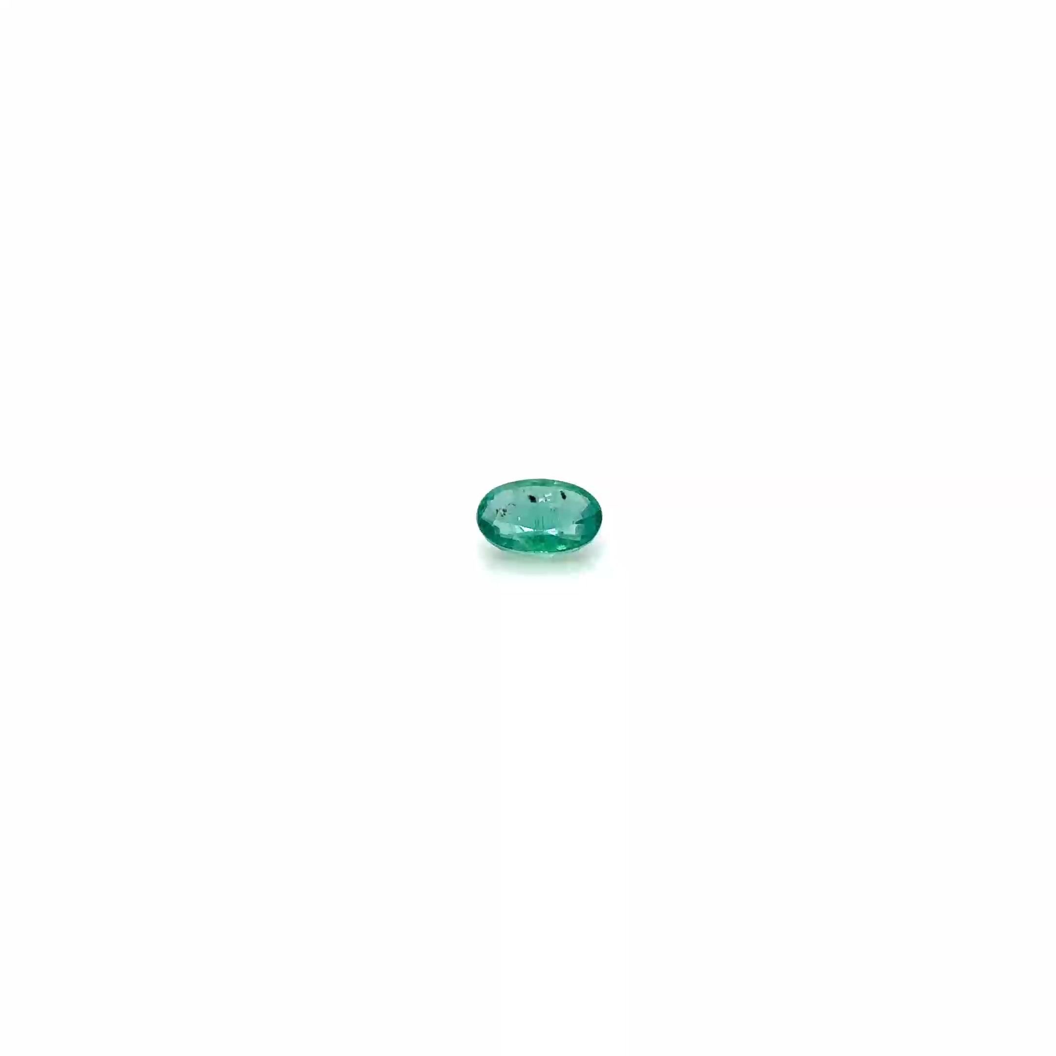 0.45 Carat Vivid Green Oval Emerald