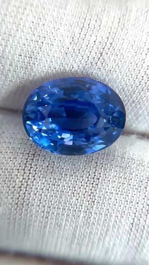 10.72 Carat Blue Oval Sapphire