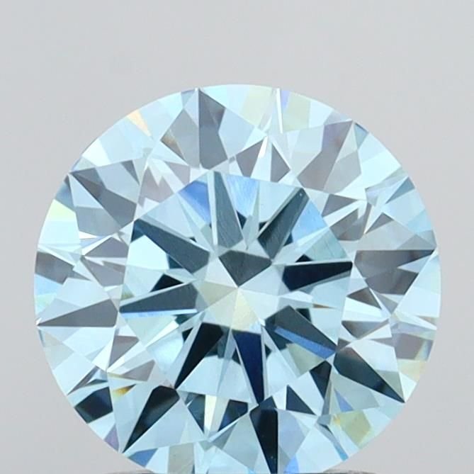 1.54 Ct. Fancy Vivid Blue Round Lab Diamond