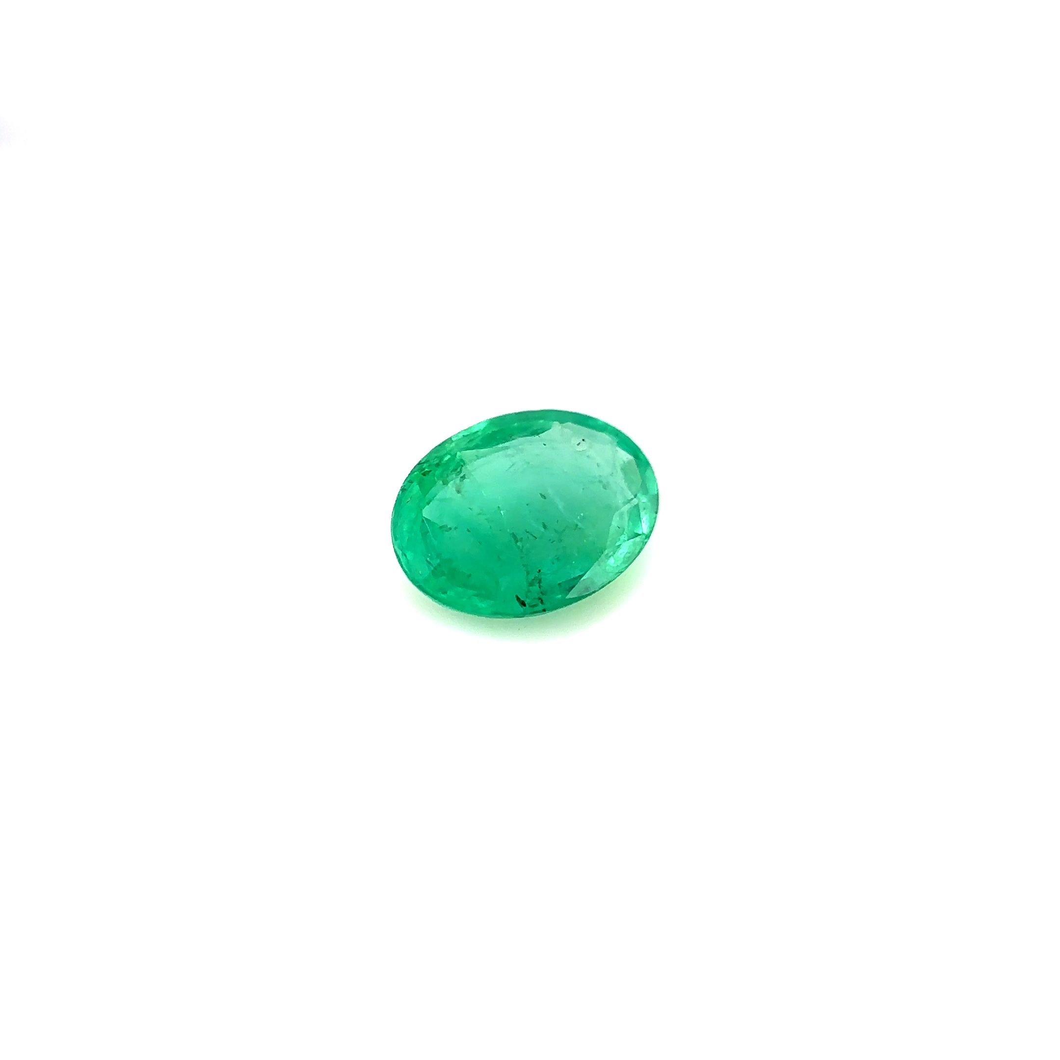 1.02 Carat Vivid Green Oval Emerald