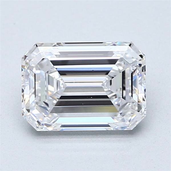 1.60ct D SI1 Rare Carat Ideal Cut Emerald Diamond