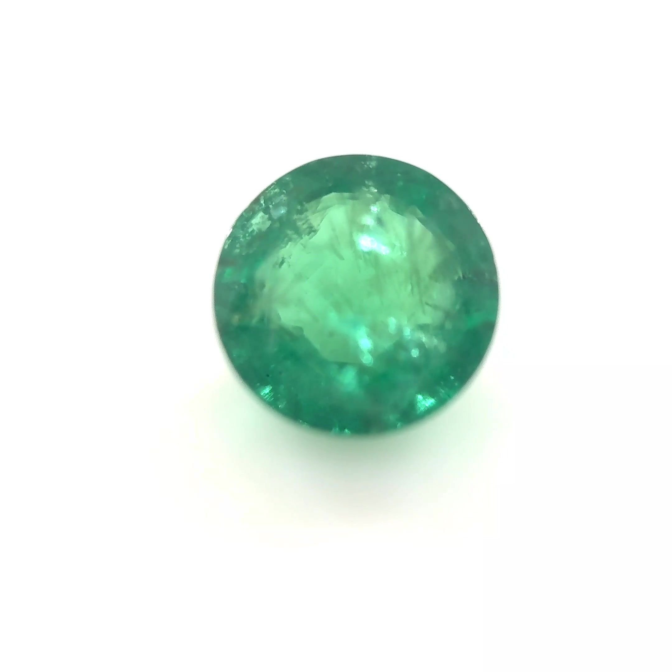 1.62 Carat Green Round Emerald